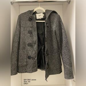 ONLY Gray Toggle Wool-Blend Coat